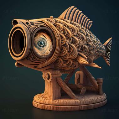 3D model Tiger fish telescope (STL)